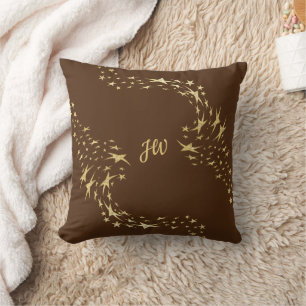 Trendy Gold Stars Monogrammed Sierkussen