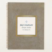 Trendy Gold Texture Logo Business Planner (Voorkant)