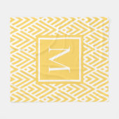 Trendy Gold Yellow Monogram Arrow Diamond Pattern Fleece Deken (Voorkant (Horizontaal))