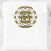 Trendy Golden Waves gradiënt je Logo slogan Ronde Sticker (Tas)