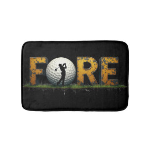 Trendy golfdesign met golfersilhouet badmat