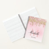 trendy goud en roze glinsterend monogram receptenb notitieboek (Binnen)