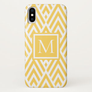Trendy Goud Gele Monogram Pijl Diamant Patroon iPhone X Hoesje