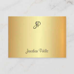 Trendy Goud Handgeschreven Monogram Moderne Sjablo Visitekaartje