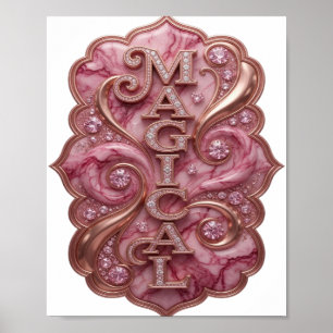 Trendy Goud MAGISCHE Slogan Ontwerp Poster