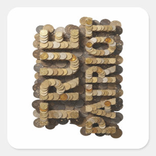 Trendy Goud MONEY Sticker Kunst