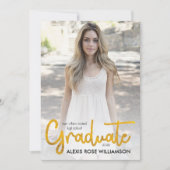 Trendy Goud Zwart Foto Afstuderen Aankondiging (Voorkant)