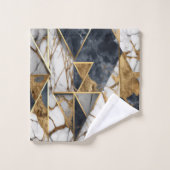Trendy Goud Zwart Geometrisch Marmeren Patroon Bad Handdoek (Wasdoekje)