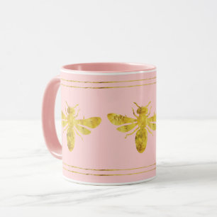 Trendy Gouden Bij Blush Roze Mok