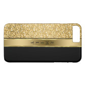 Trendy gouden glitter en streep Case-Mate iPhone case (Achterkant (Horizontaal))
