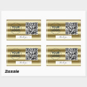 Trendy Gouden Golven Gradiënt QR Code Uw Logo     Rechthoekige Sticker (Vel)