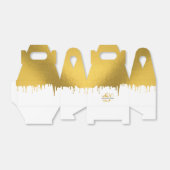 Trendy Gouden Metallic Druppel Script Monogram Bedankdoosjes (Uitgevouwen)