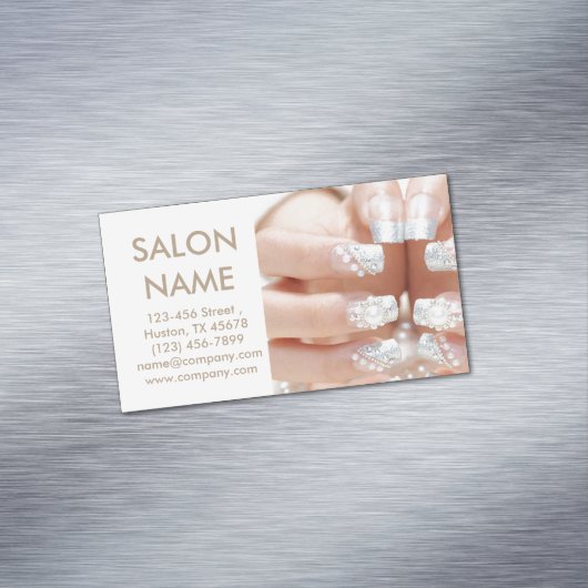 trendy gouden nagels mode beauty SPA nagelsalon Visitekaartje Magneet (Voorbeeld)