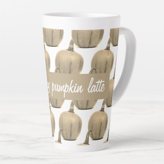 Trendy gouden pompoen Ik hou van mijn Latte Mok (Rechterhoek)