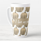 Trendy gouden pompoen Ik hou van mijn Latte Mok (Linkerhoek)