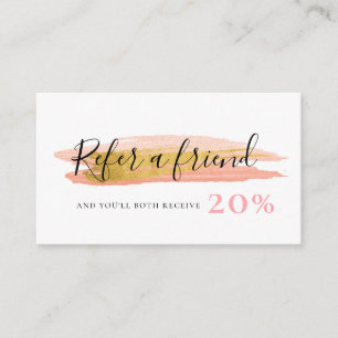 Trendy gouden & roze verwijzingskaart visitekaartje