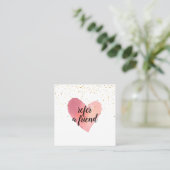 Trendy Gouden Spikkels Hart Aanbevelingskaartje (Staand voorkant)