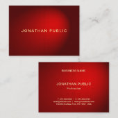 Trendy gouden tekst rood damast modern chique Sjab Visitekaartje (Voorkant / Achterkant)