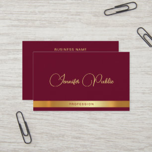 Trendy Gouden Tekst Typografie Premium Dikke Luxe Visitekaartje