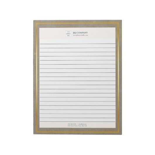 Trendy gouden textuur Logo gevoerd Notitieblok (Gedraaid)