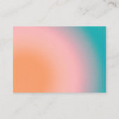 Trendy Gradient Blauwgroen Coral RSVP Informatiekaartje (Achterkant)