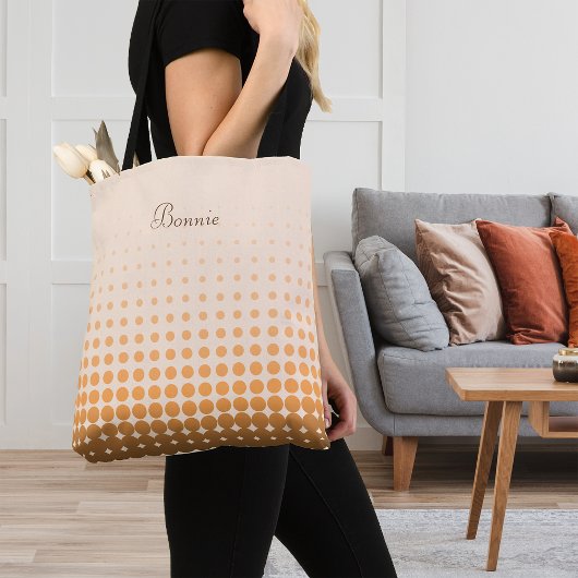 Trendy Gradient Polka Dots Aangepaste naam Draagtas