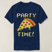 Trendy Graphic Pixelated Pizza Party Time! Premium T-shirt (Design voorkant)