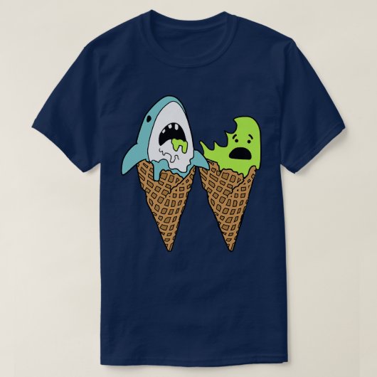 Trendy Graphic Shark Bite Ice Cream Cones T-shirt (Design voorkant)