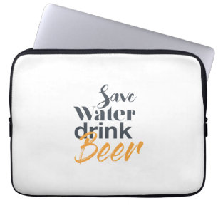 Trendy, grappig, stadsontwerp Save Water Drink Bee Laptop Sleeve