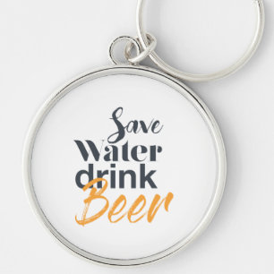 Trendy, grappig, stadsontwerp Save Water Drink Bee Sleutelhanger