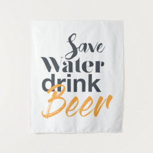 Trendy, grappig, stadsontwerp Save Water Drink Bee Wandkleed