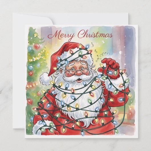 Trendy Grappige Moderne Simpele Lieve Kerstman Kaart (Voorkant)