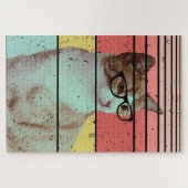 TRENDY GRAPPIGE SCHATTIGE KAT VINTAGE LEGPUZZEL (Horizontaal)