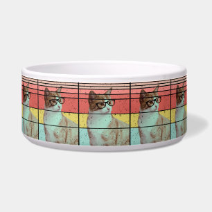 TRENDY GRAPPIGE SCHATTIGE KAT VINTAGE  VOERBAKJE
