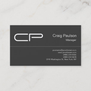 Trendy Gray Chic Monogram Visitekaartje