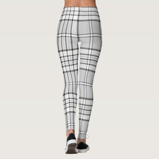 Trendy Gray Flannel Pset Pattern Leggings (Achterkant)