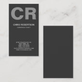 Trendy Gray Monogram Consultant Manager Visitekaartje (Voorkant / Achterkant)