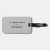 Trendy Gray Monogram Minimalist Plain Bagagelabel (Achterkant horizontaal)