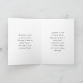 Trendy Gray Monogram & White Name, Black Kaart (Binnen)