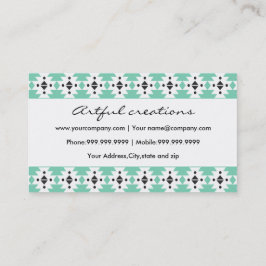 Trendy Green Aztec Pattern Visitekaartje
