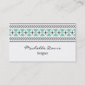 Trendy Green Aztec Pattern Visitekaartje (Voorkant)