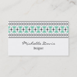Trendy Green Aztec Pattern Visitekaartje