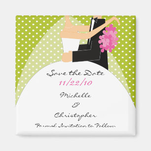 Trendy Green Bride & Groom sparen de Magnet van de Magneet