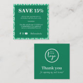 Trendy Green Business Discount Kaart (Voorkant / Achterkant)