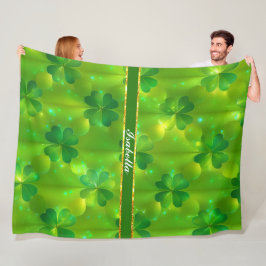 Trendy Green Clover 4 Lijsten Collectie Fleece Deken