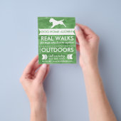 Trendy Green Dog Silhouette Dog Walker Flyer (Hand)