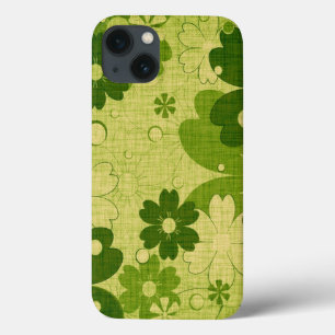 Trendy Green Flower iPhone 13 Hoesje