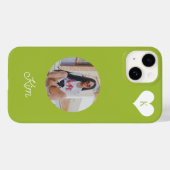 Trendy green foto en name gepersonaliseerd modern Case-Mate iPhone case (Achterkant (horizontaal))