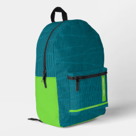 Trendy Green gepersonaliseerde naam Bedrukte Rugzak