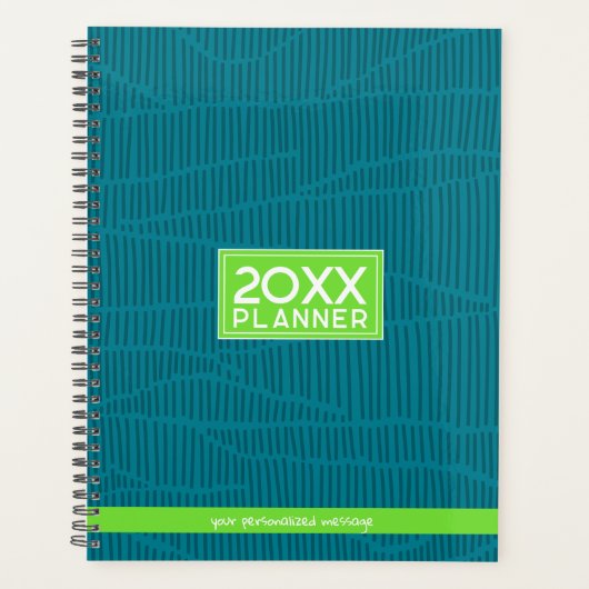 Trendy Green gepersonaliseerde naam Planner (Voorkant)